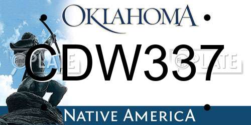 CDW337 Oklahoma License Plate