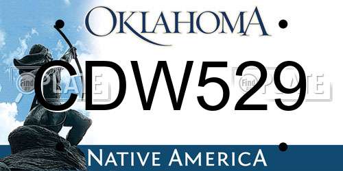 CDW529 Oklahoma License Plate