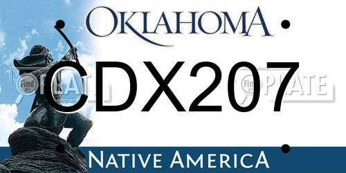 CDX207 Oklahoma License Plate