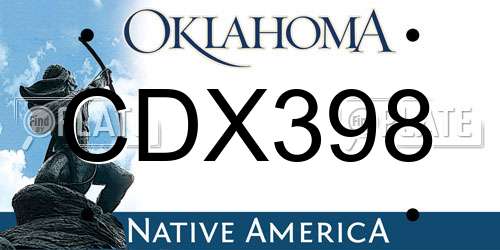 CDX398 Oklahoma License Plate
