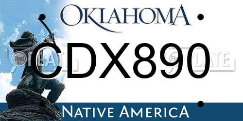 CDX890 Oklahoma License Plate