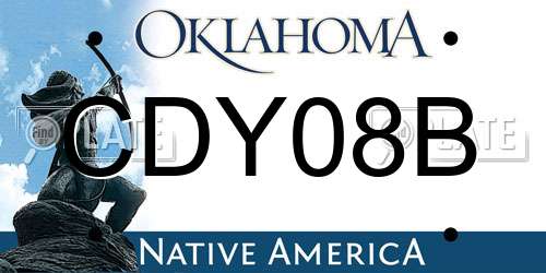 CDY08B Oklahoma License Plate