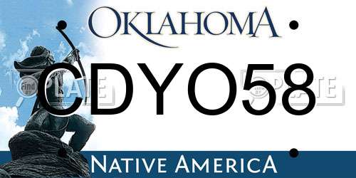 CDYO58 Oklahoma License Plate