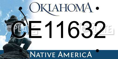 CE11632 Oklahoma License Plate