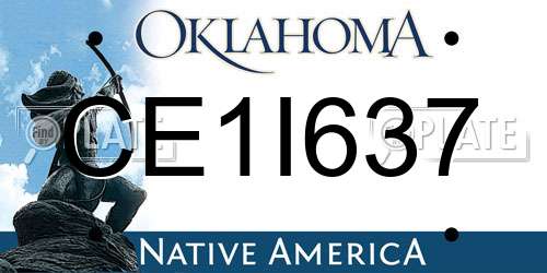 CE1I637 Oklahoma License Plate