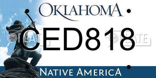 CED818 Oklahoma License Plate