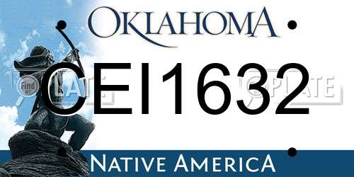 CEI1632 Oklahoma License Plate