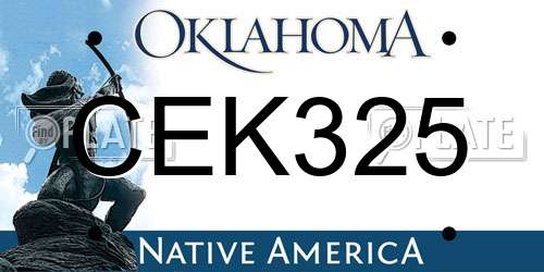 CEK325 Oklahoma License Plate