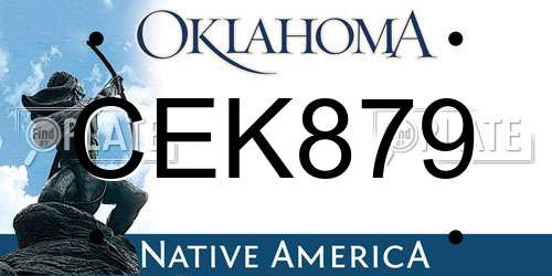CEK879 Oklahoma License Plate