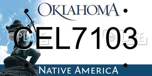 CEL7103 Oklahoma License Plate