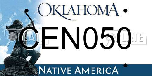 CEN050 Oklahoma License Plate