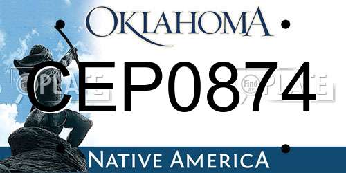 CEP0874 Oklahoma License Plate