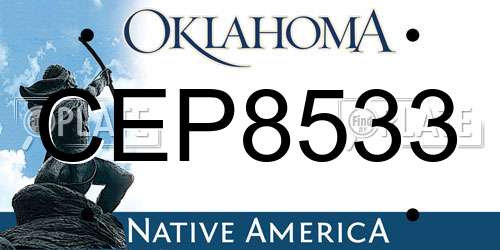 CEP8533 Oklahoma License Plate