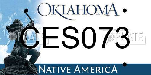 CES073 Oklahoma License Plate