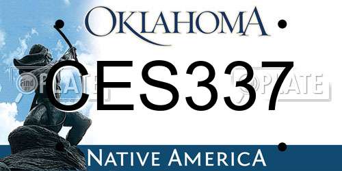 CES337 Oklahoma License Plate
