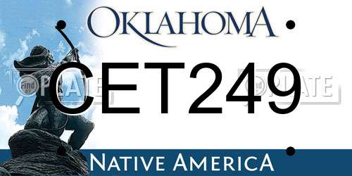 CET249 Oklahoma License Plate