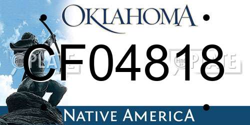 CF04818 Oklahoma License Plate