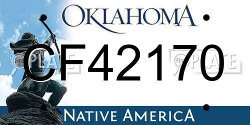 CF42170 Oklahoma License Plate