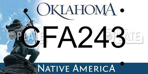 CFA243 Oklahoma License Plate