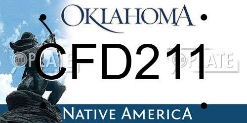 CFD211 Oklahoma License Plate