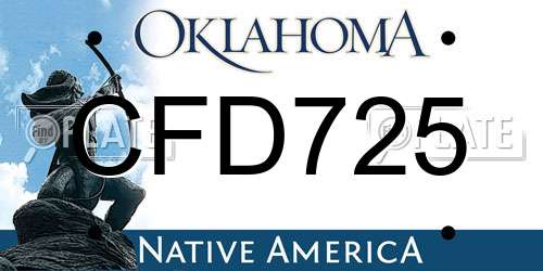 CFD725 Oklahoma License Plate