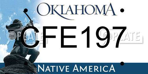 CFE197 Oklahoma License Plate