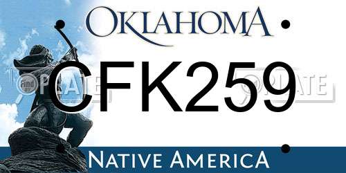 CFK259 Oklahoma License Plate