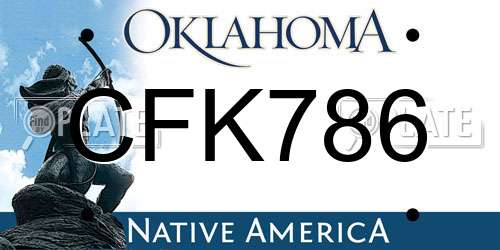 CFK786 Oklahoma License Plate
