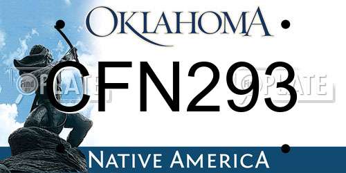 CFN293 Oklahoma License Plate