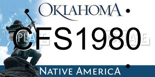 CFS1980 Oklahoma License Plate