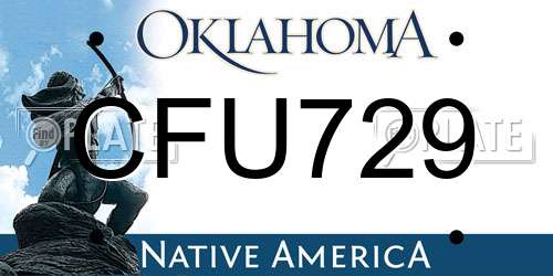 CFU729 Oklahoma License Plate