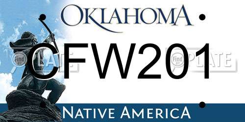 CFW201 Oklahoma License Plate
