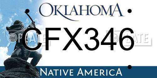 CFX346 Oklahoma License Plate