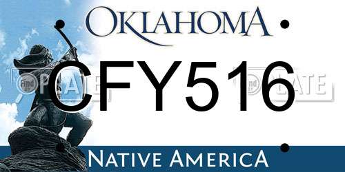 CFY516 Oklahoma License Plate