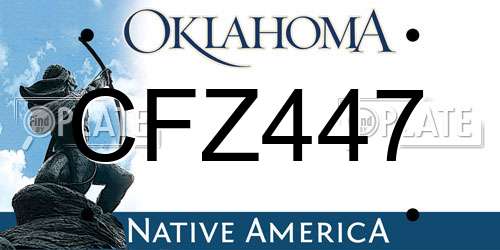 CFZ447 Oklahoma License Plate