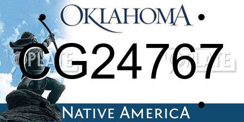 CG24767 Oklahoma License Plate