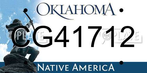 CG41712 Oklahoma License Plate