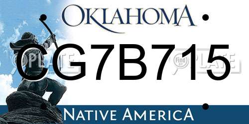 CG7B715 Oklahoma License Plate