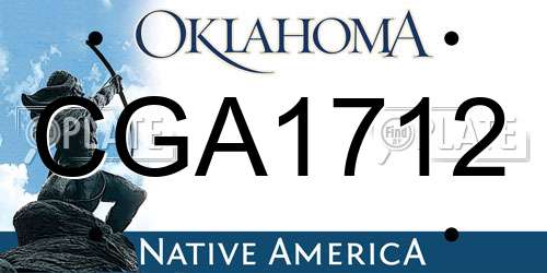 CGA1712 Oklahoma License Plate