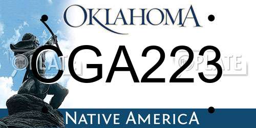CGA223 Oklahoma License Plate