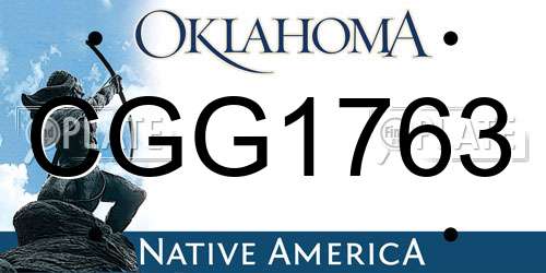 CGG1763 Oklahoma License Plate