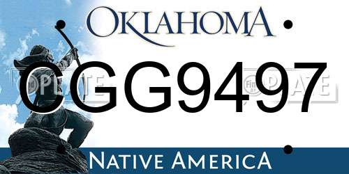 CGG9497 Oklahoma License Plate