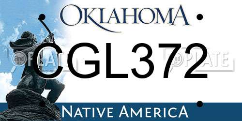 CGL372 Oklahoma License Plate