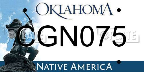 CGN075 Oklahoma License Plate