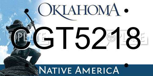 CGT5218 Oklahoma License Plate
