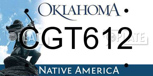 CGT612 Oklahoma License Plate