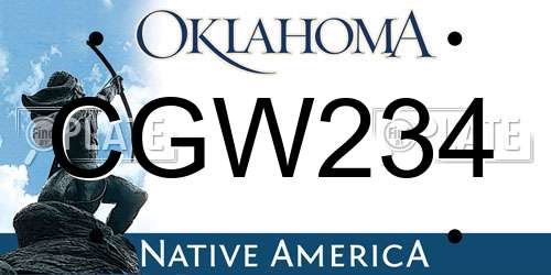 CGW234 Oklahoma License Plate