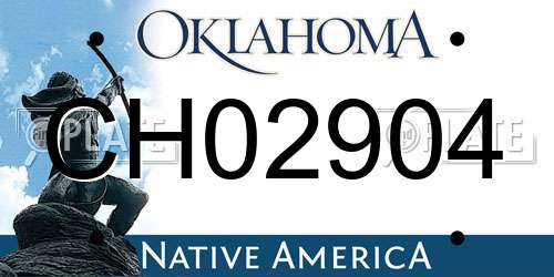 CH02904 Oklahoma License Plate