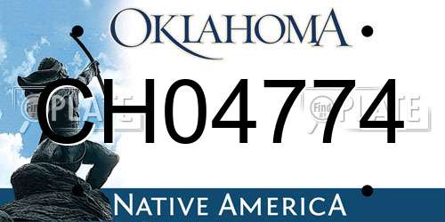 CH04774 Oklahoma License Plate