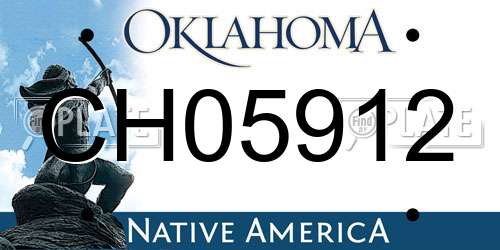 CH05912 Oklahoma License Plate